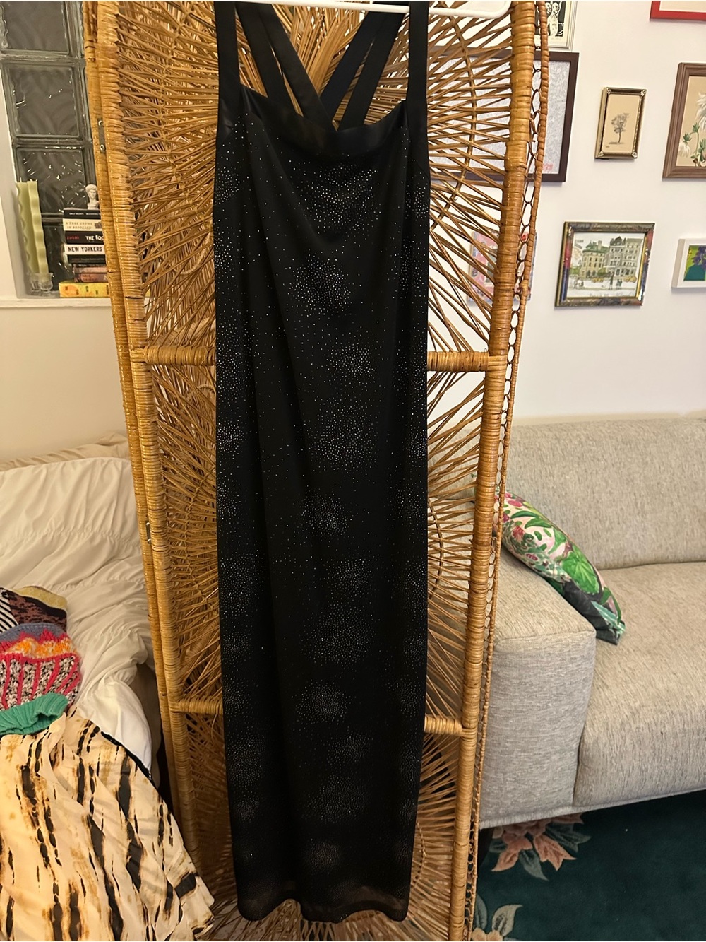 CDC Black Maxi Dress with Sparkle Detail